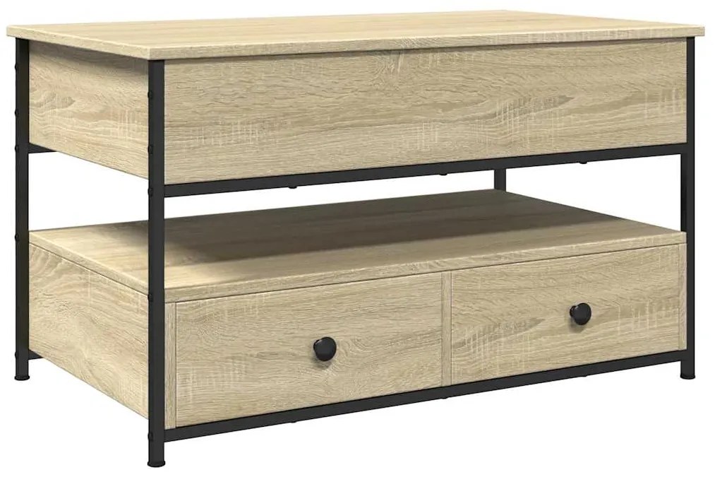 vidaXL Τραπεζάκι Σαλονιού Sonoma Δρυς 85x50x50 εκ. Επ. Ξύλο & Μέταλλο
