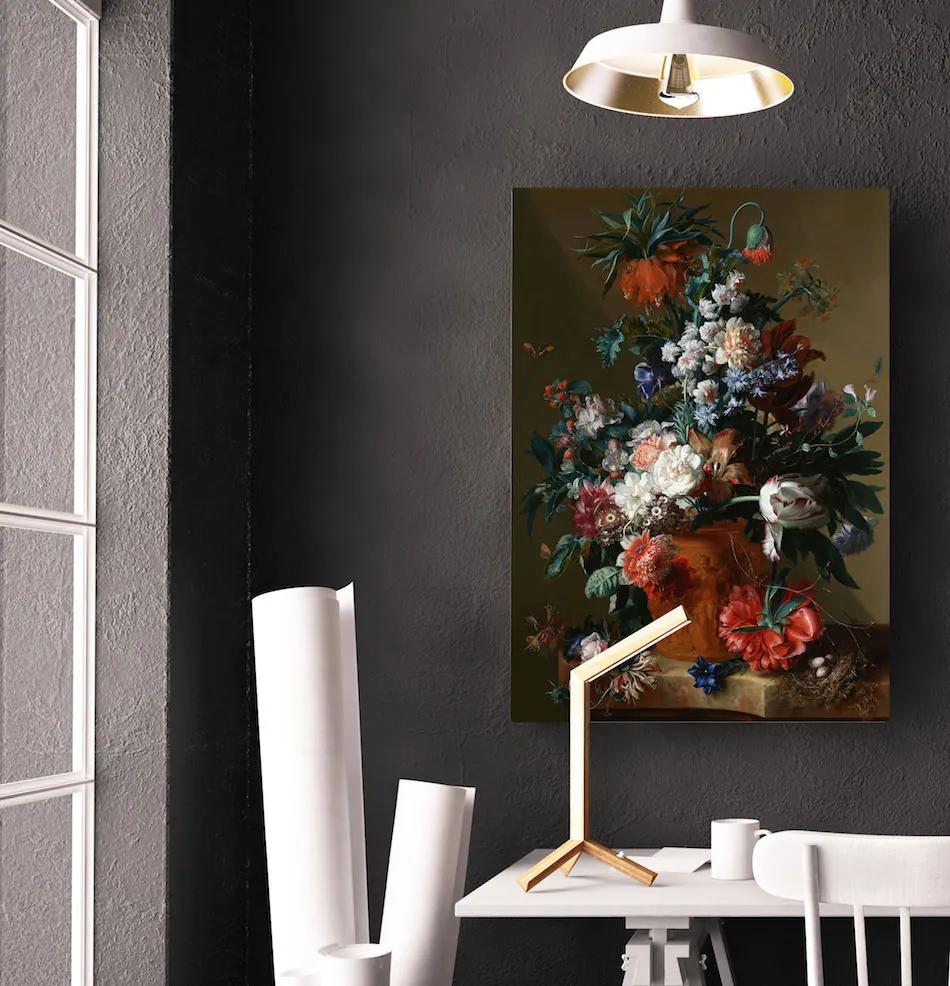Πίνακας σε καμβά γλάστρα με λουλούδια KNV771 30cm x 40cm
