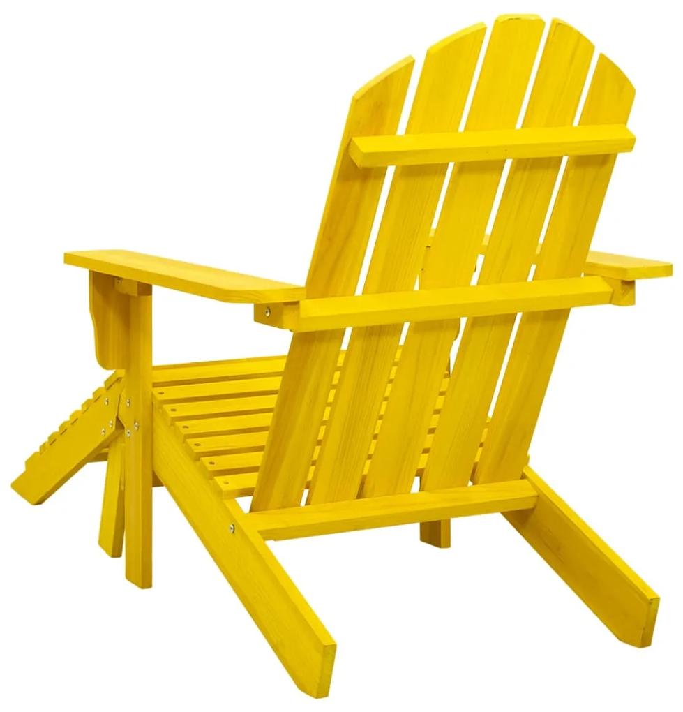 vidaXL Καρέκλα Κήπου Adirondack με Υποπόδιο Κίτρινη από Ξύλο Ελάτης