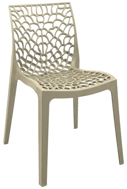 Καρέκλα στοιβαζόμενη Hush pakoworld pp σε cappuccino απόχρωση 50x57x81εκ (1 τεμάχια)