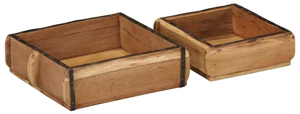 vidaXL Δίσκος με αποθήκευση 2 pcs Καφέ 31 x 29 x 10 εκ