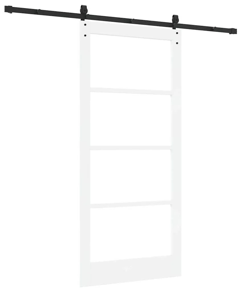 vidaXL Συρόμενη Πόρτα Χειροκίνητος Λευκό 93 x 202 cm Ξύλο και μέταλλο