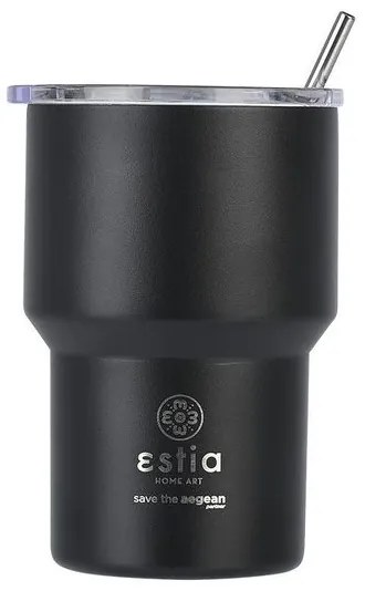 Estia Θερμός - Ποτήρι Για Καφέ Mug Lite Save The Aegean 400ml Midnight Black 01-18443