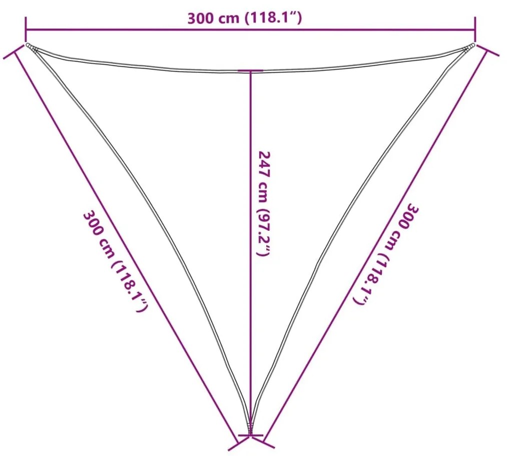 Πανί Σκίασης Μπεζ 3 x 3 x 3 μ. από HDPE 160 γρ/μ² - Μπεζ