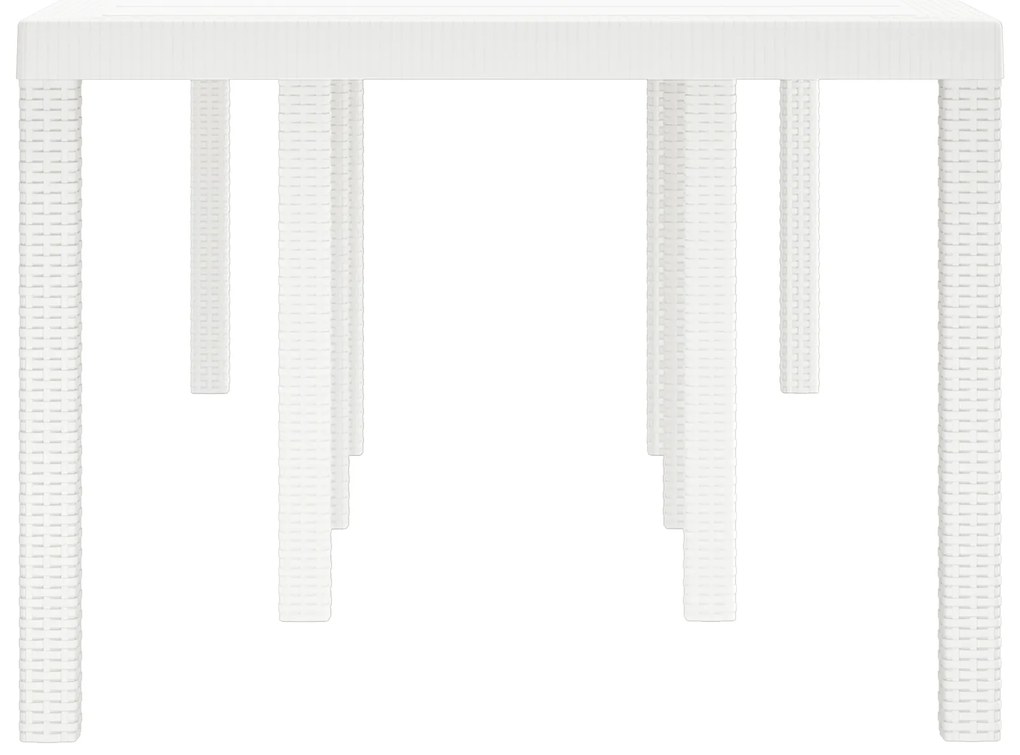 vidaXL Κήπος Τραπέζι Λευκό 250x100x73 εκ, πολυ-ράτταν