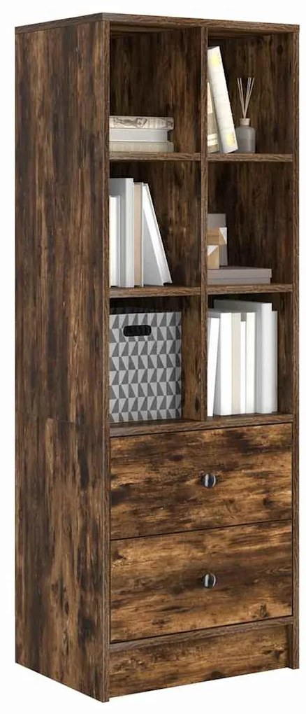 vidaXL Highboard Καπνιστή δρυς 45.5 x 34 x 127 εκ Επεξεργασμένο ξύλο