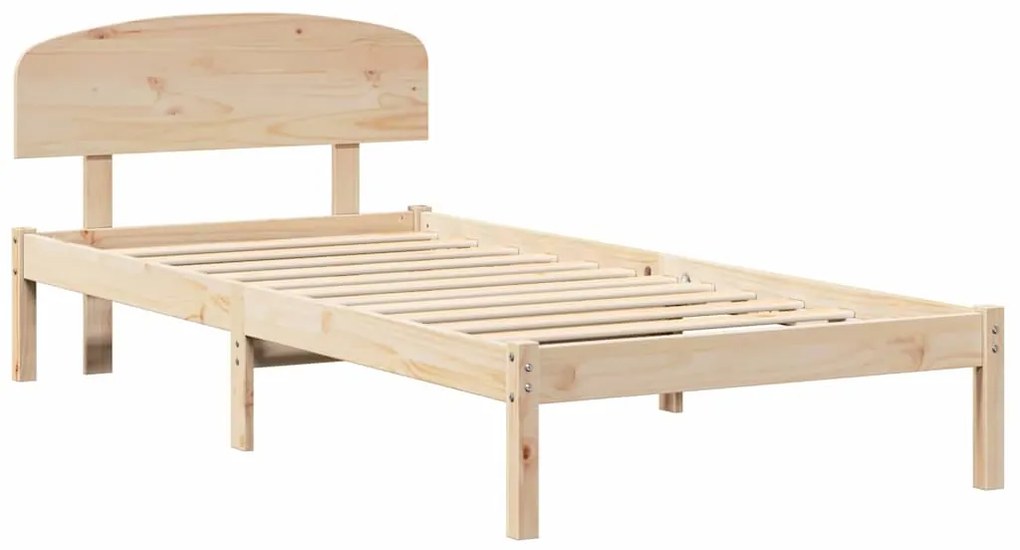 vidaXL Σκελετός Κρεβατιού Φυσικό 75 x 190 cm Στερεά ξυλεία πεύκου