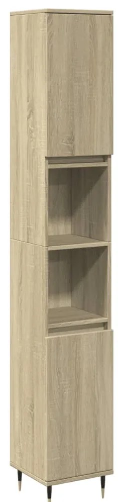 vidaXL Ντουλάπι Μπάνιου Sonoma Δρυς 30x30x190 εκ. Επεξεργασμένο Ξύλο