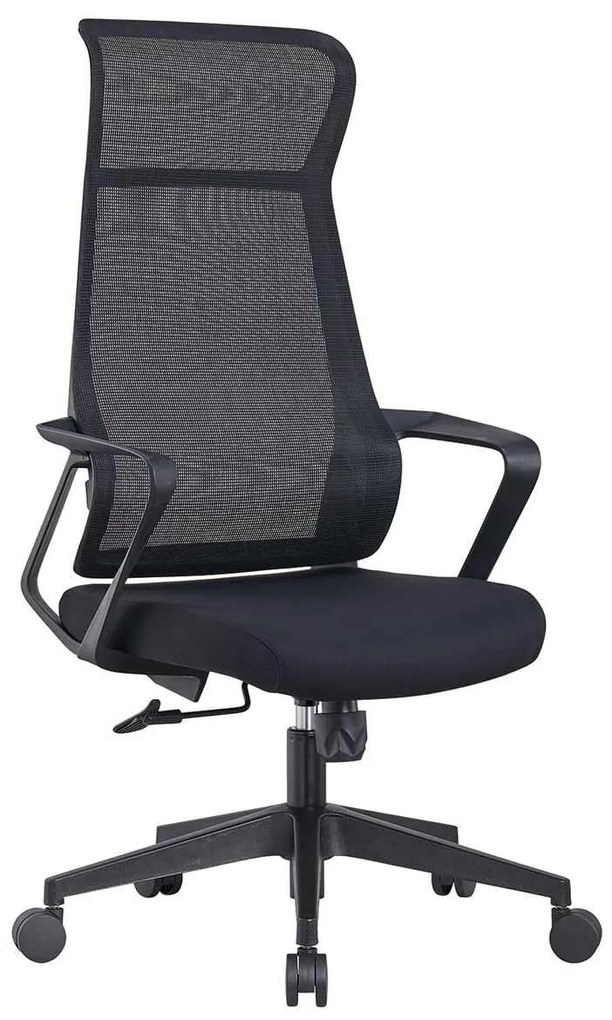 BF2990 Πολυθρόνα Γραφείου Διευθυντή, Mesh Μαύρο, Ύφασμα Μαύρο