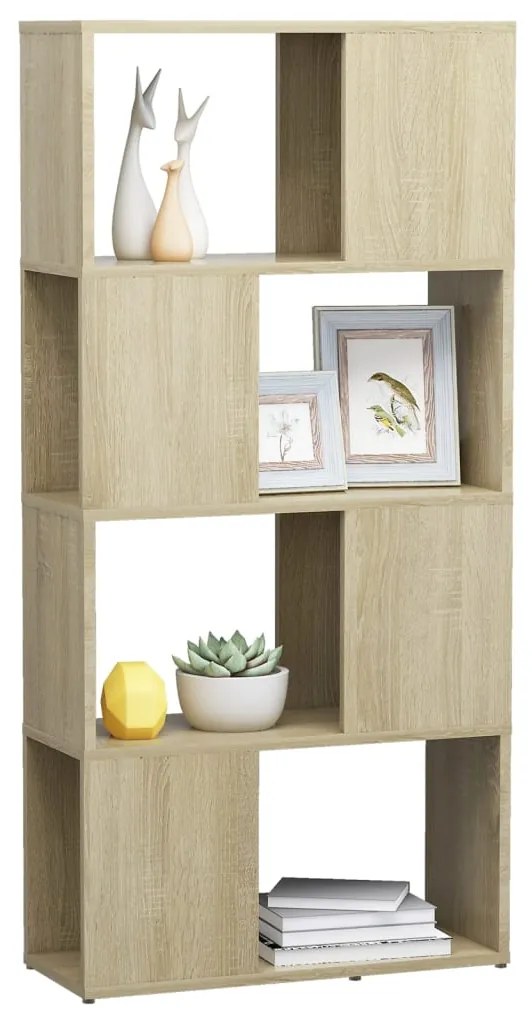 vidaXL Βιβλιοθήκη/Διαχωριστικό Χώρου Sonoma Δρυς 60x24x124,5εκ Μοριοσ.