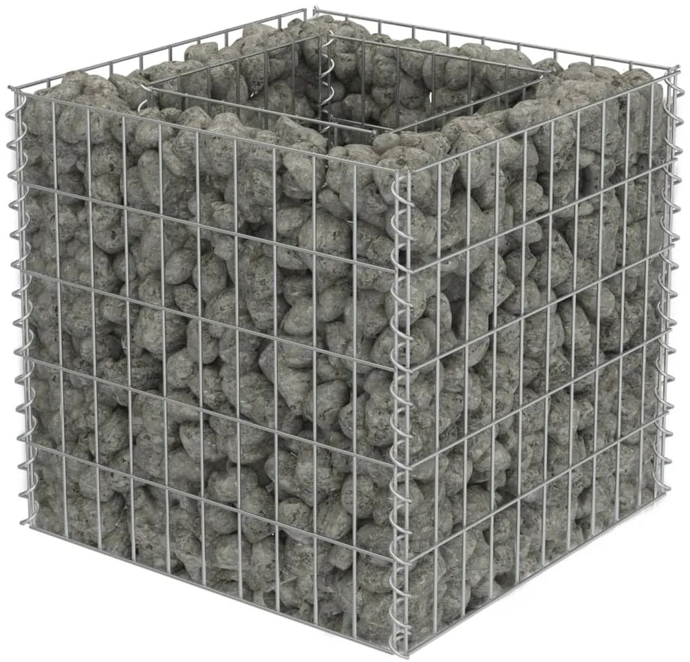 vidaXL Συρματοκιβώτιο-Γλάστρα Υπερυψωμένη 50x50x50 εκ. Γαλβ. Χάλυβας
