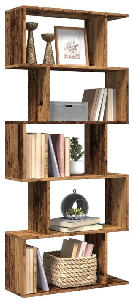 Βιβλιοθήκη/Διαχωριστικό Χώρου 5 Επ. 70x24x161εκ. Επ. Ξύλο