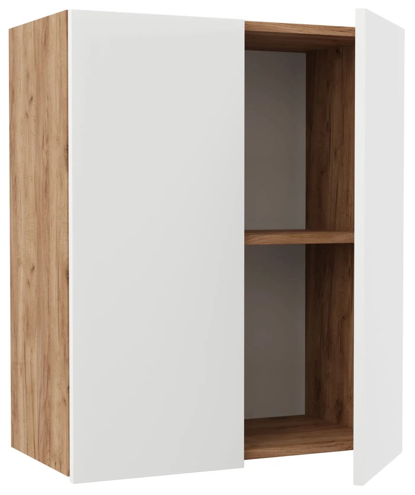 Επιτοίχιο ντουλάπι κουζίνας Soft Λευκό με βελανιδιά Διαστάσεις 60x30,5x72,8εκ - SO-SV60