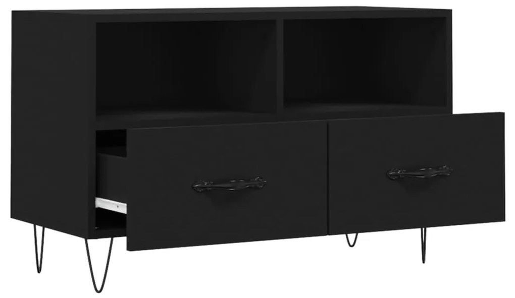 vidaXL Έπιπλο Τηλεόρασης Μαύρο 80 x 36 x 50 εκ. από Επεξεργασμένο Ξύλο