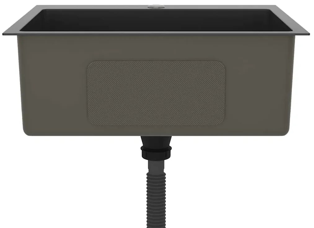 vidaXL Νεροχύτης Κουζίνας Χειροποίητος Μαύρος από Ανοξείδωτο Ατσάλι