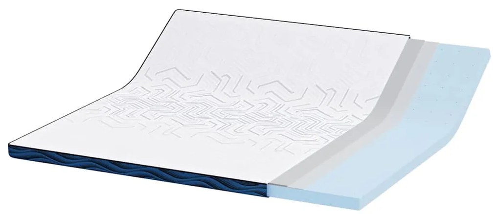 vidaXL Στρώματα Λευκό και μπλε 180 x 200 cm Αφρός μνήμης τζελ