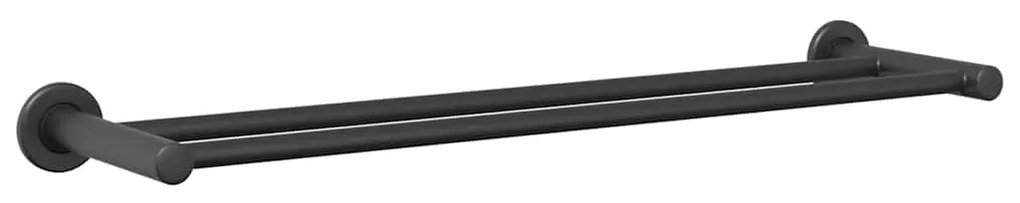 vidaXL Ράφι Πετσέτας Μαύρο 61 x 14.5 x 5 εκ Ανοξείδωτο ατσάλι