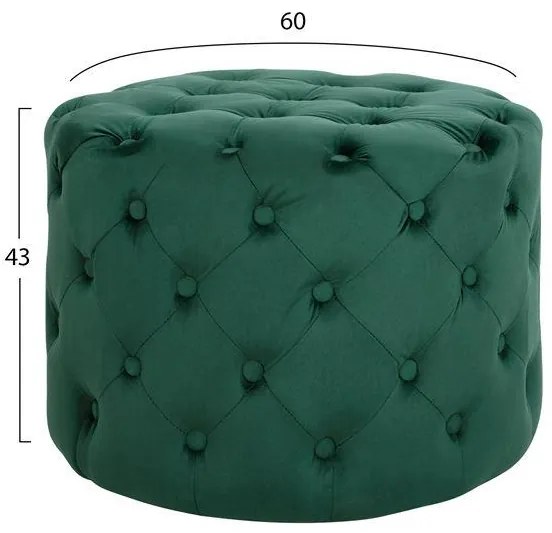 Σκαμπό KASSIE τύπου CHESTERFIELD Βελούδο Κυπαρισσί Φ60x43Υ εκ. 60x60x43 εκ.