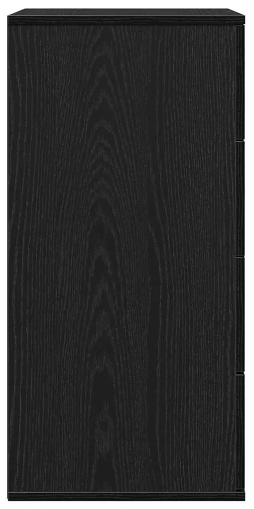 vidaXL Πλαϊνό γραφείο Μαύρη Οξυά 60 x 39 x 80 εκ Επεξεργασμένο ξύλο