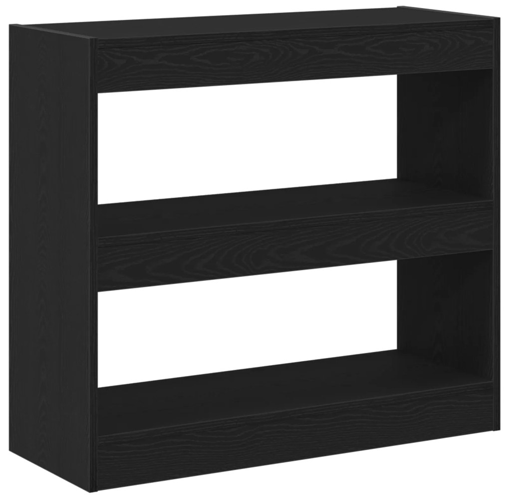 vidaXL Μαύρος Δρύινος Βιβλιοθήκη - 80x30x72 εκ