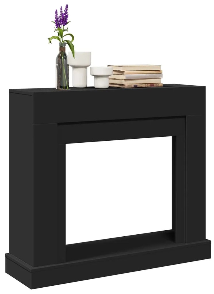 vidaXL Πλαίσιο Τζακιού Μαύρο 100x30x87,5 εκ. από Επεξ. Ξύλο