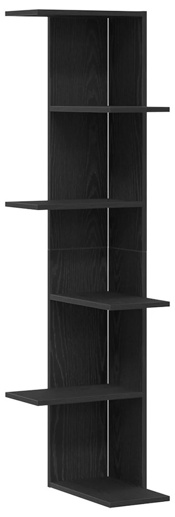 vidaXL Γωνιακό Ράφι Μαύρο Δρυς 36,5x36,5x140 εκ. Επεξεργασμένο Ξύλο