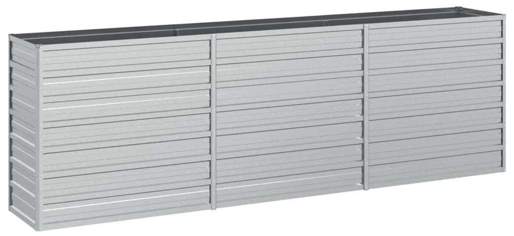 Ζαρντινιέρα Υπερυψωμένη Ασημί 240x40x77 εκ. Γαλβανισμ. Χάλυβας