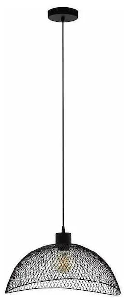 Eglo Pompeya Μοντέρνο Κρεμαστό Φωτιστικό Μονόφωτο Πλέγμα με Ντουί E27 σε Μαύρο Χρώμα 43304