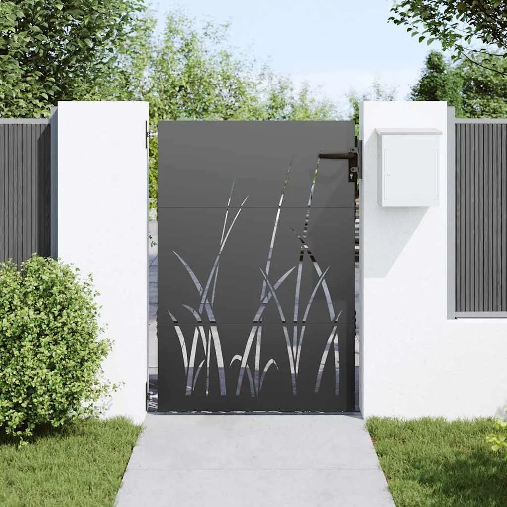 vidaXL Πύλη Κήπου Μαύρο 85 x 150 cm Ατσάλι με Επικάλυψη Πούδρας