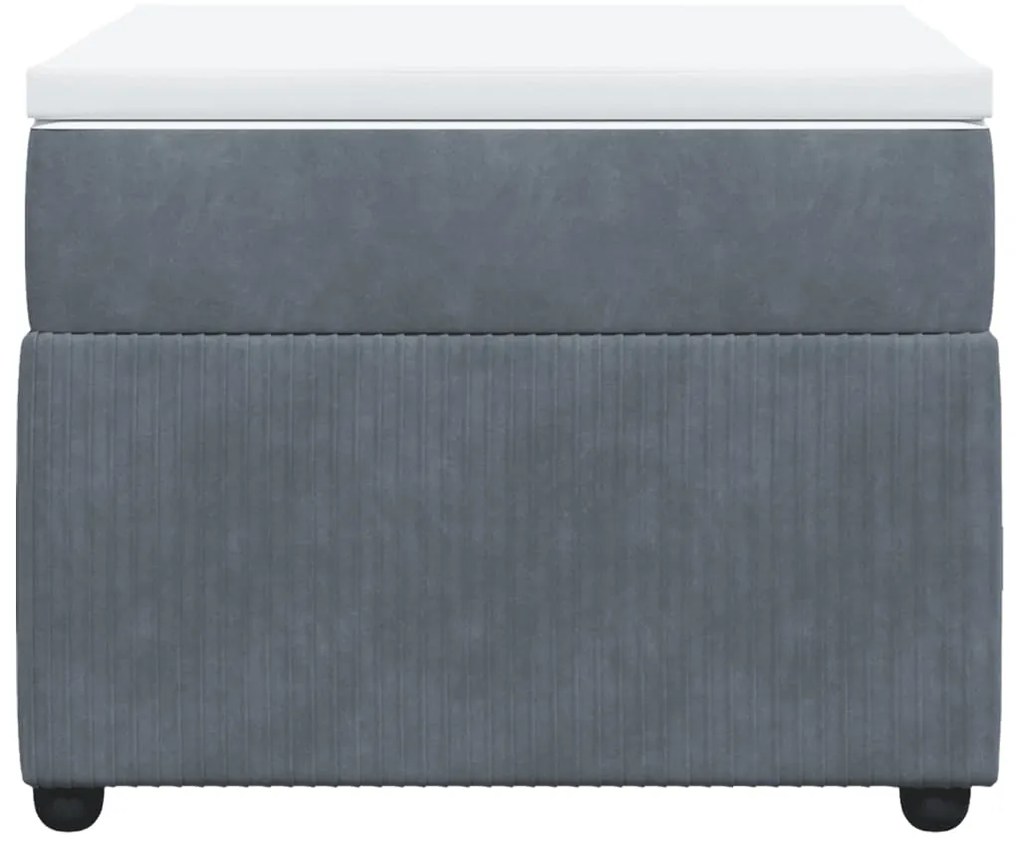 vidaXL Κρεβάτι Boxspring με Στρώμα Σκούρο Γκρι 90x190 εκ. Βελούδινο