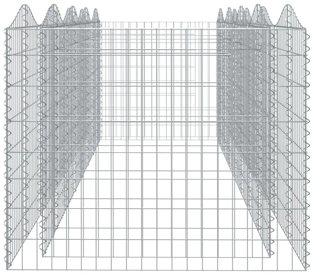 Συρματοκιβώτιο Τοξωτό 400x100x100 εκ. από Γαλβανισμένο Σίδερο - Ασήμι