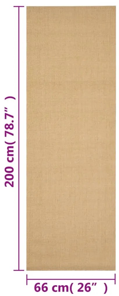 vidaXL Χαλί 66 x 200 εκ. από Φυσικό Σιζάλ