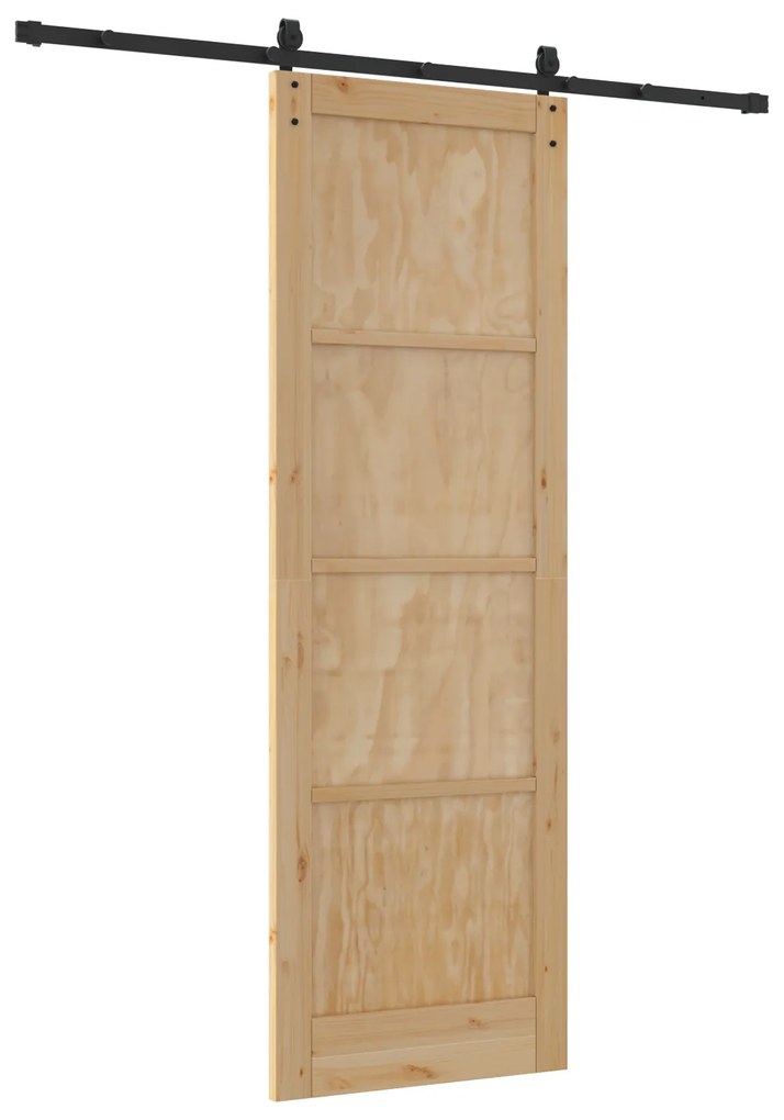 vidaXL Συρόμενη Πόρτα με Σετ Εξαρτημάτων 78x232 cm Μασίφ Ξύλο Πεύκου