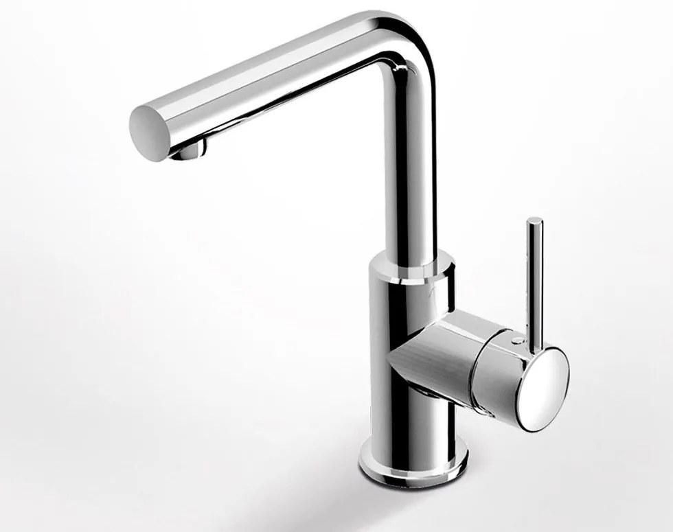 Eurorama Tonda Chrome Μπαταρία Νιπτήρος με Πλαϊνό Λεβιέ, Περιστρεφόμενο Ρουξούνι &amp; Aυτόματη Βαλβίδα 145333-100