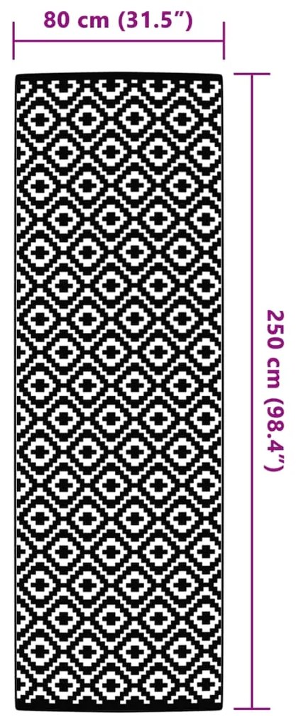vidaXL Χαλί εξωτερικού χώρου ARAKIL γκρι 80x250 cm PP
