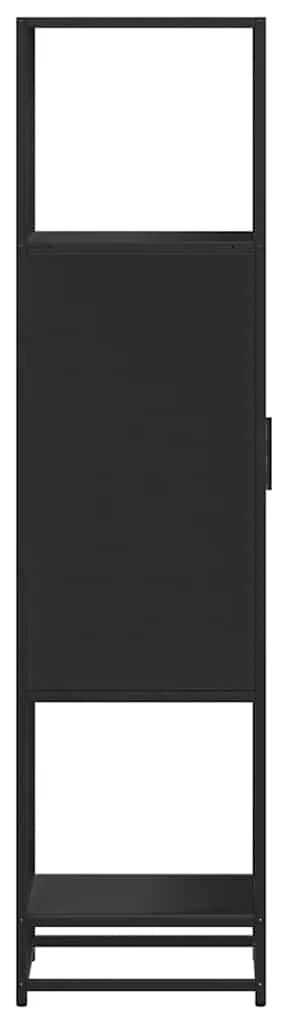 Highboard Μαύρο 35,5x35x139 cm Κατασκευασμένο ξύλο και μέταλλο - Μαύρο
