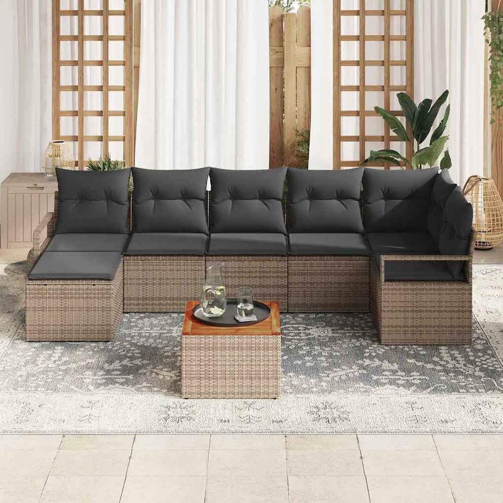 vidaXL Σετ Καναπέ Κήπου 8 pcs Γκρι