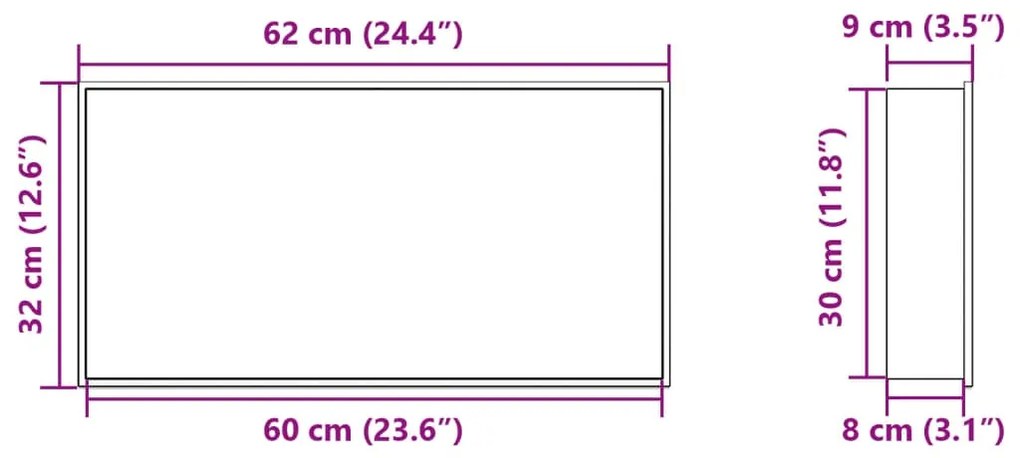 Εσοχή Ντους Βουρστ. Χρυσό 62x32x9 εκ. Αν. Ατσάλι - Χρυσό