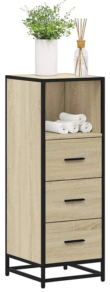 vidaXL Ντουλάπι μπάνιου Sonoma Oak 35x37,5x100 cm Κατασκευασμένο ξύλο