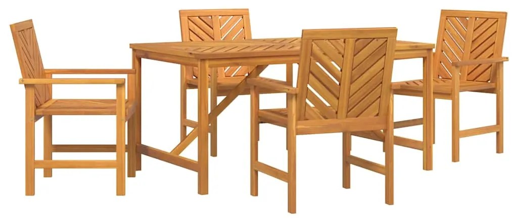 vidaXL Σέτ φαγητού για κήπο 5 pcs Καφέ Στερεό Ξύλο Ακακίας