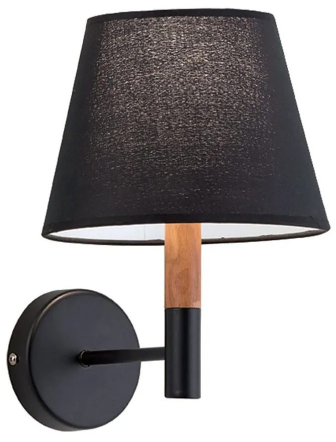 Φωτιστικό Τοίχου-Απλίκα Villy 4167901 Black Viokef Wood, Fabric