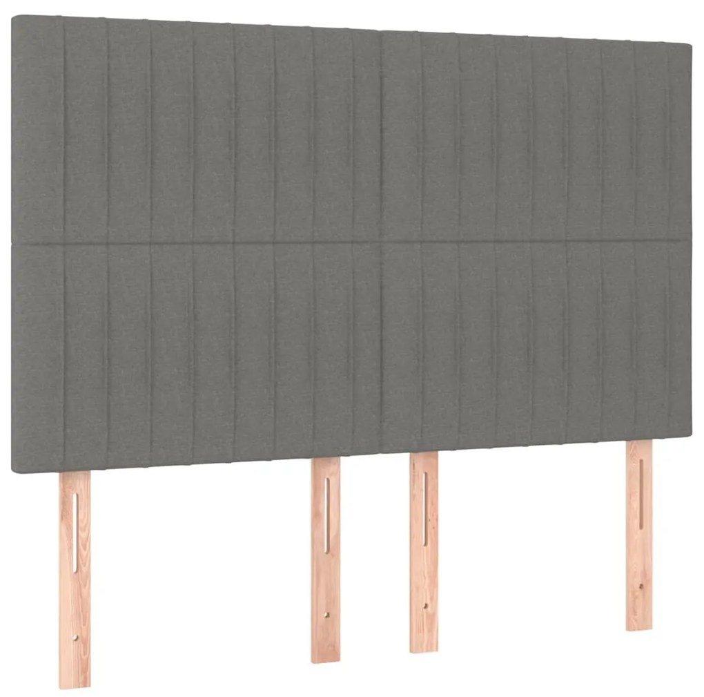 Κεφαλάρι Κρεβατιού LED Σκούρο Γκρι 144x5x118/128εκ. Υφασμάτινο 3122661