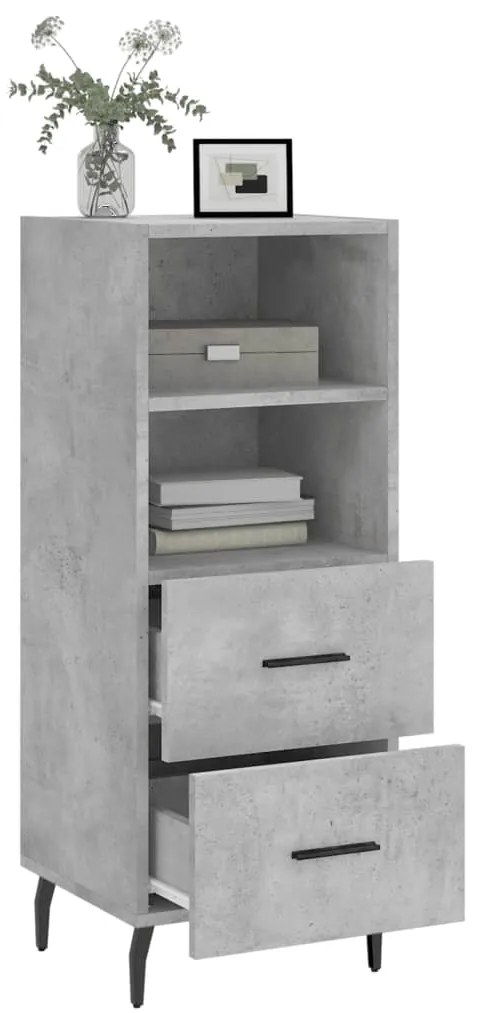 vidaXL Ντουλάπι Γκρι Σκυροδέματος 34,5x34x90 εκ. Επεξεργασμένο Ξύλο