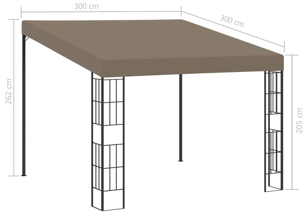 Κιόσκι Επιτοίχιο Taupe 3 x 3 μ. Υφασμάτινο - Μπεζ-Γκρι