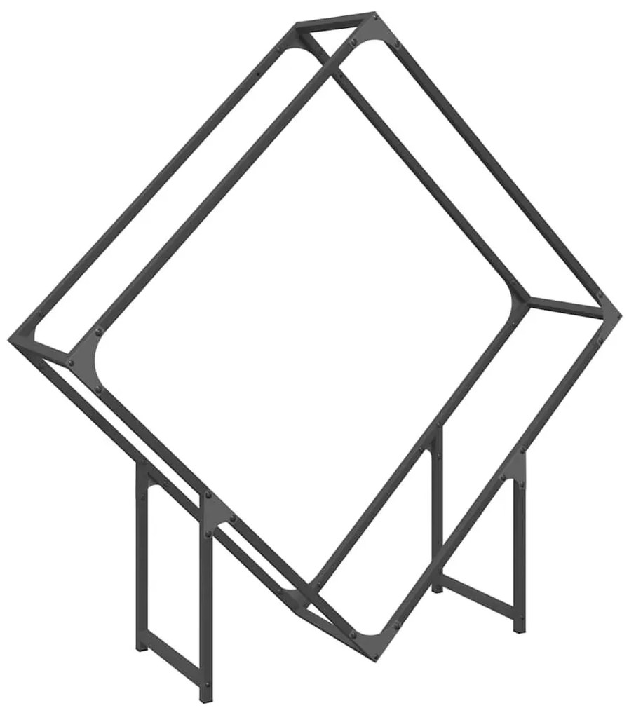 Ράφι για καυσόξυλα Μαύρο 100x25x100 cm Ατσάλι ψυχρής έλασης - Μαύρο