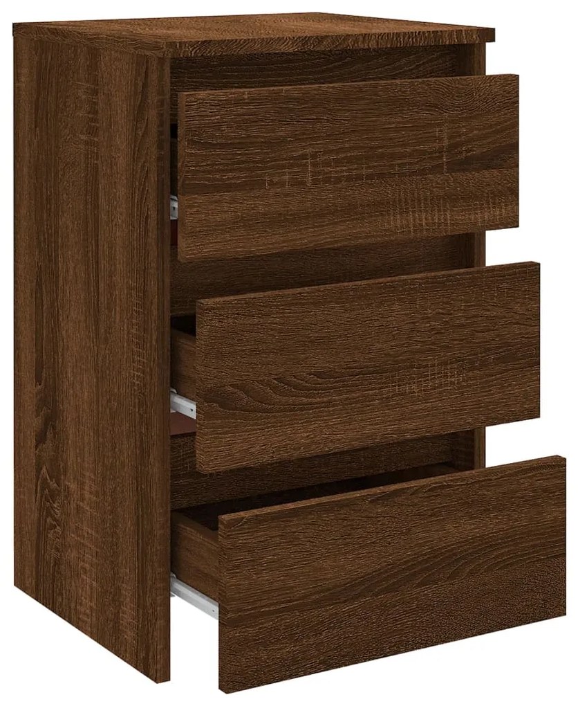 vidaXL Κομοδίνο Καφέ Δρυς 40 x 35 x 62,5 εκ. από Επεξεργασμένο Ξύλο