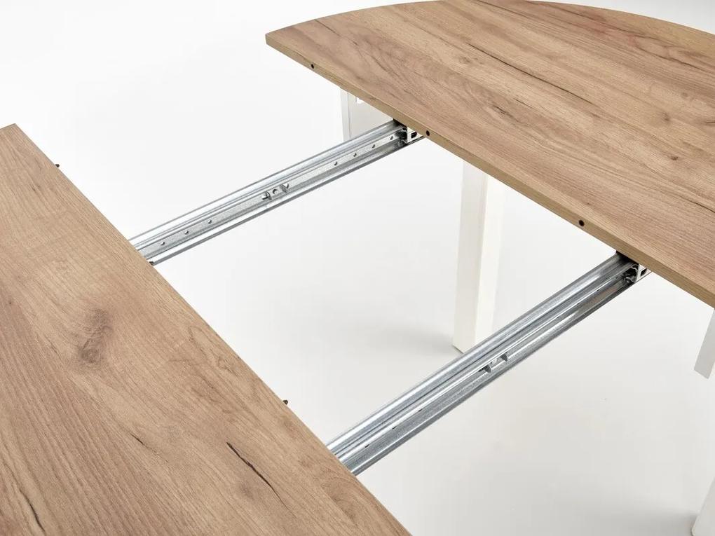 Τραπέζι Houston 961, Craft δρυς, Άσπρο, 76cm, 29 kg, Επιμήκυνση, Φυσικό ξύλο καπλαμά, Ινοσανίδες μέσης πυκνότητας | Epipla1.gr