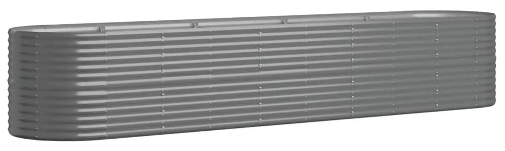 vidaXL Ζαρντινιέρα Γκρι 368x80x68 εκ. Γαλβανισμένος χάλυβας