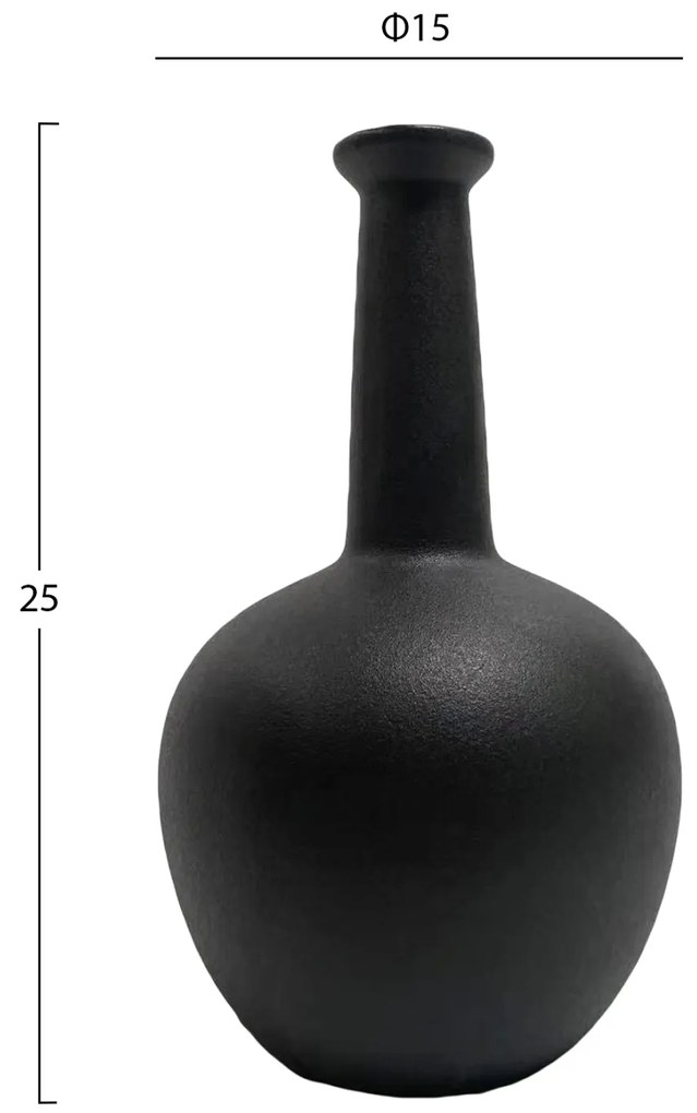ΕΠΙΤΡΑΠΕΖΙΟ ΚΕΡΑΜΙΚΟ ΔΙΑΚΟΣΜΗΤΙΚΟ ELENDIL HM4593.02 ΜΑΥΡΟ ΜΑΤ Φ15x25Υεκ (1 Τεμμάχια)