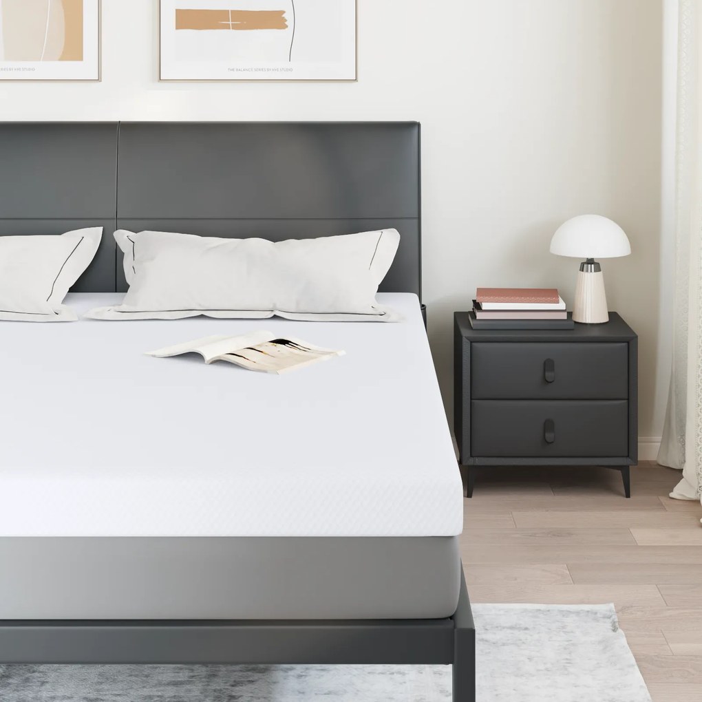 vidaXL Στρώματα Λευκό 180 x 200 cm 100% ύφασμα πολυεστέρα με τζακάρ